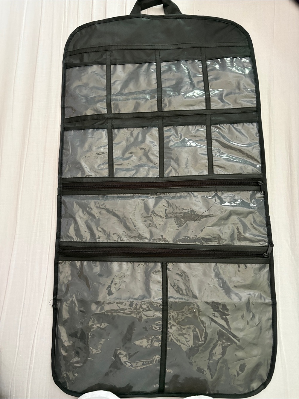 Clear Pocket Organizer Hanging Storage - Black